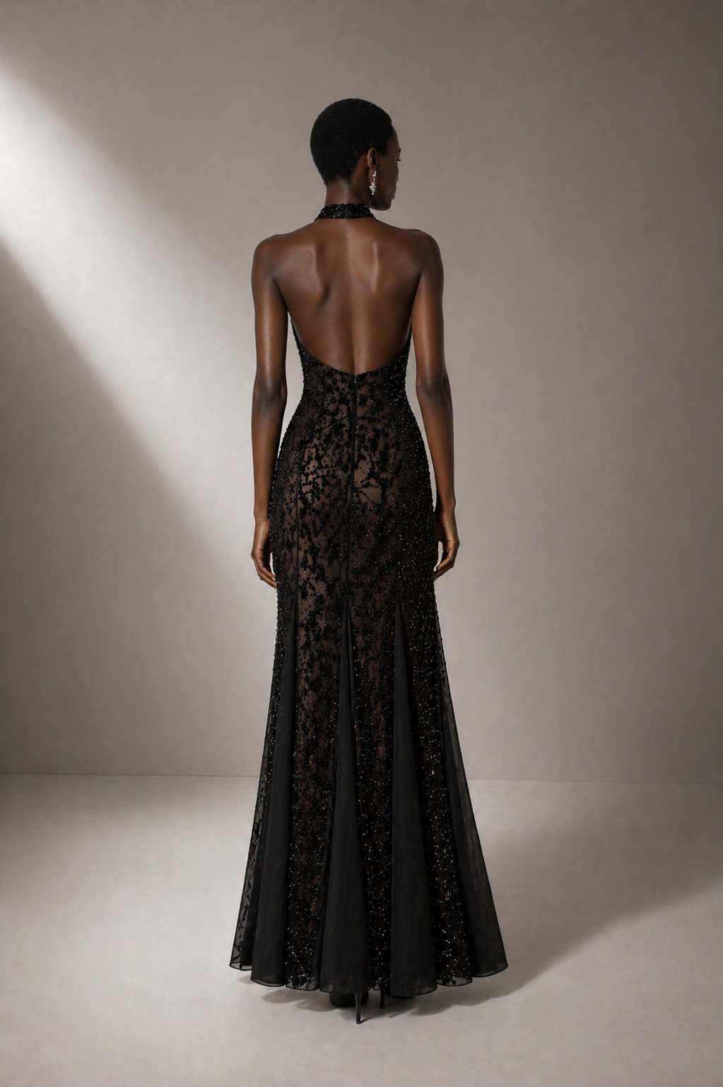 Calista Sequin Halter Dress